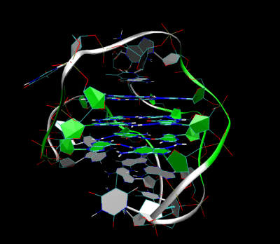 Приложение-Схематическое изображение трехмерной структуры G-квадруплекса