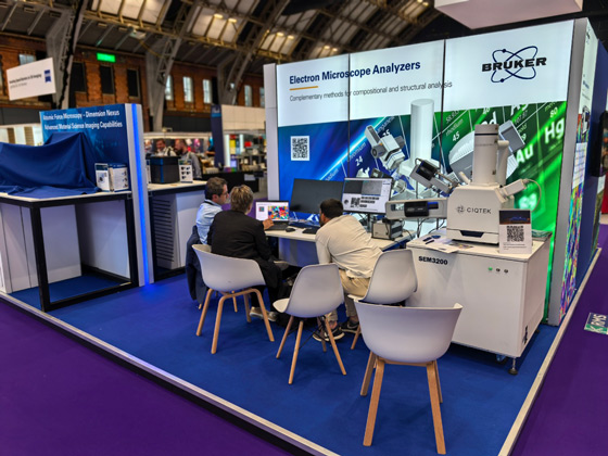 CIQTEK SEM3200 Tungsten Filament SEM featured at the Bruker booth